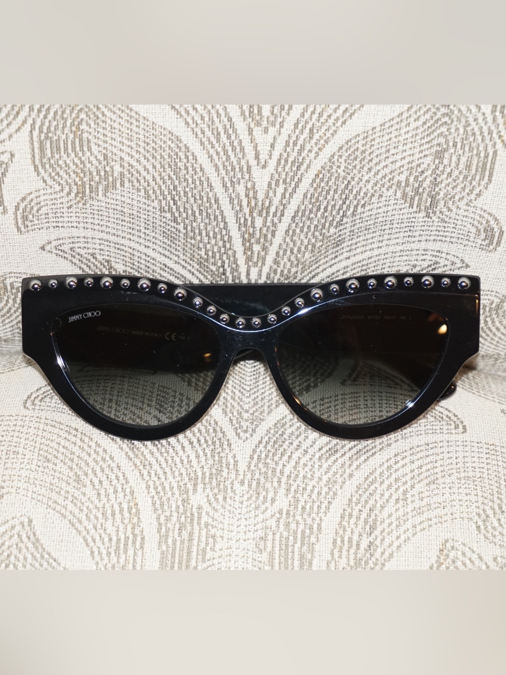 Jimmy Choo Black Studded Cat-Eye Sunglasses
